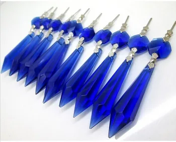 

Free Shipping 10pcs/lot 38/16mm BLUE ICIDE PRISM 2015 NEW FASHION LIGHTING CHANDELIER U-DROP &PRISM TRIMMING PENDANT
