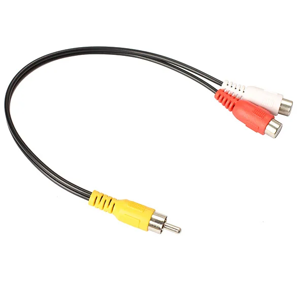 

1Pcs RCA Male Plug to 2 RCA Female Jack Y Splitter Audio Video AV Adapter Cable Splitter Converter