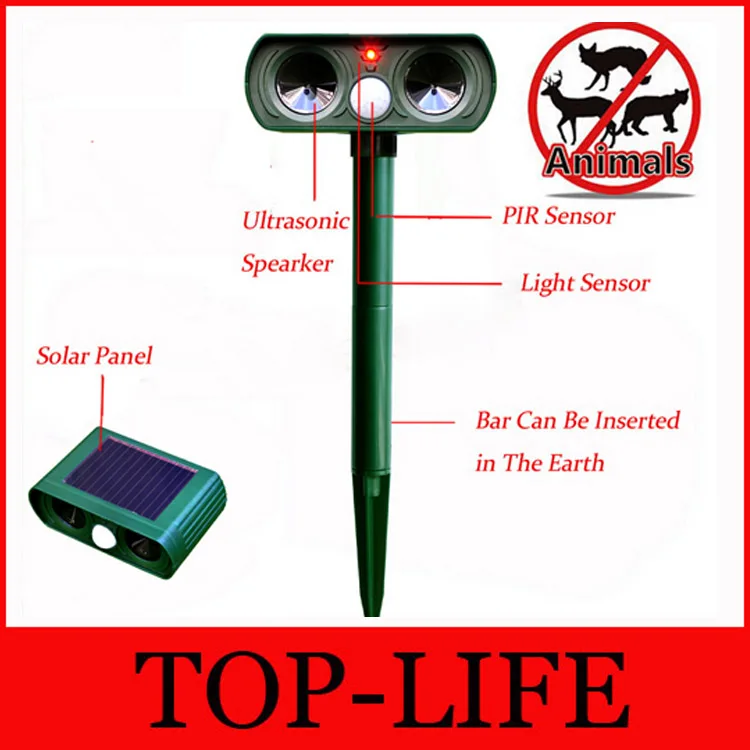 Gardening Accessories Cat Dog Pest Repeller Solar Power Ultra Sonic Scarer Frighten Animal Repellent Use for Outdoor | Дом и сад