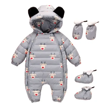 

Baby Rompers Winter Thick Snowsuit Clothes Newborn Boys Girls Warm Jumpsuit Infant kids Hooded Outerwear Children Winter Costume