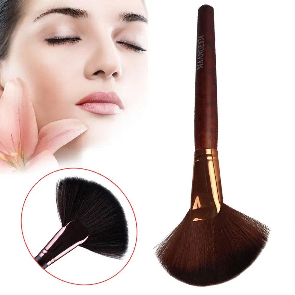 1PC New Fashion Black/Brown Large Fan Blusher Brush Loose Powder