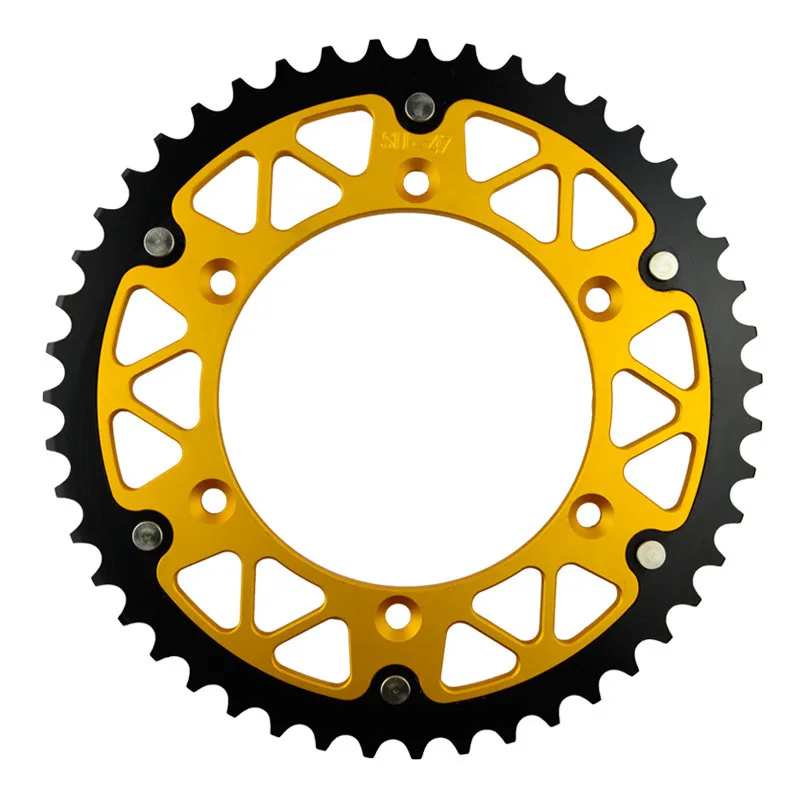 Мотоцикл Запчасти Сталь алюминиевые композитные 45~ 52 Задняя звездочка для SUZUKI RM125 RV90 RM250 RMZ250 RMX250 RMX250S RMX450 - Цвет: 47T
