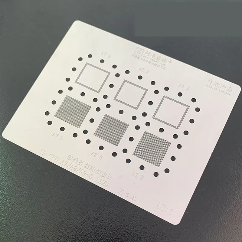 

AMAO BGA Reballing Stencil For Phone A7 A8 A9 A10 A11 A12 CPU BGA Reballing Stencil Template