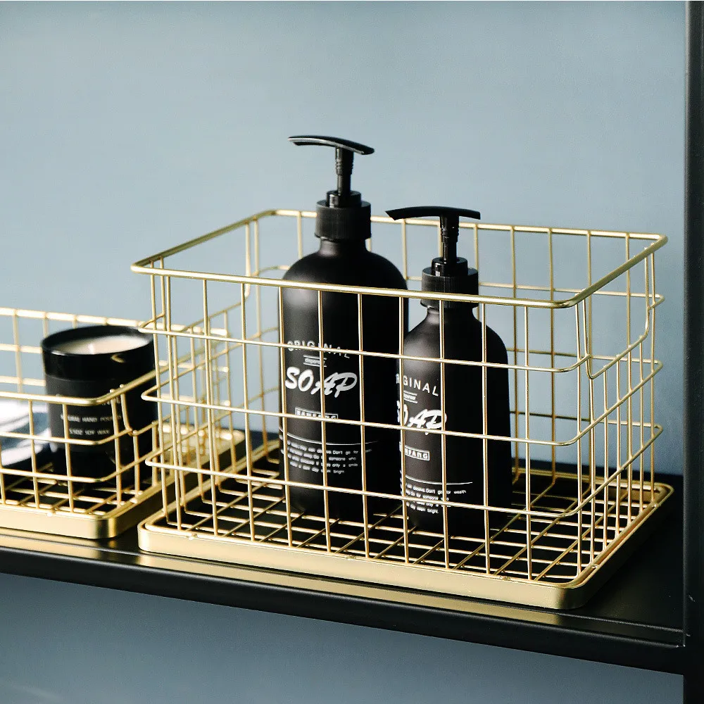 Buy Ins Golden Metal Storage Basket Nordic Bathroom