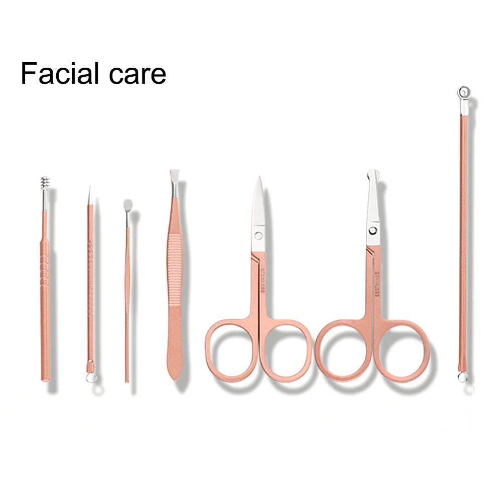 7/10/16/18pcs/set Stainless Steel Nail Clippers Scissors Set Kits Manicure Pedicure Care Set