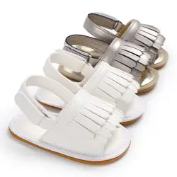 Новые мягкие из искусственной кожи для мальчиков обувь для девочек пляжные для маленьких девочек Летняя обувь нескользящие детские