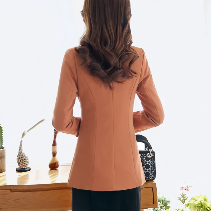 2019 Spring Jacket Women Long Office Blazers For Women Long Sleeved Slim Leisure Suit Formal Plus Size Suits Female