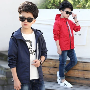 

Boys Spring Jacket 2018 New Arrivals Spring Children Hooded Jackets For Boy Girls Outwear Clothes Kids Long Sleeve Windbreaker