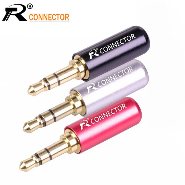 10pcs 3.5 Jack 3 Pin Stereo Male Connector Gold Plated Plug Aluminum Tube 3 Pole 3.5mm Stereo Plug DIY Headphone 3.5mm Jack
