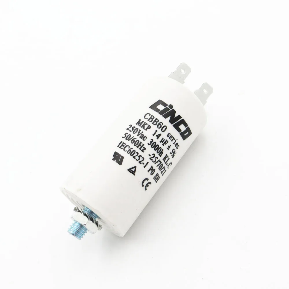 

Ac 250V 220V Water Pump electrical Capasitor 14MFD 250VAC CBB60 Motor Running Capacitors Double Faston engine 14uf 14mf