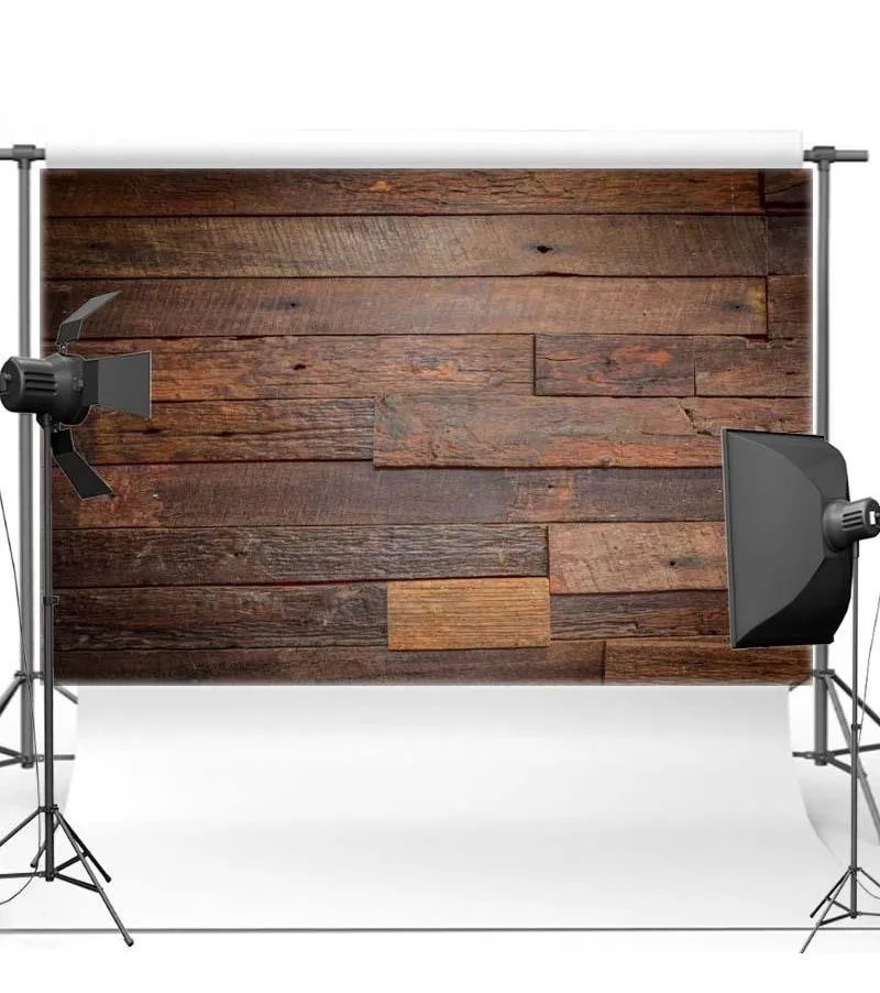 Vintage Faux Reclaimed Old Brown Hard Wood photo backdrop Vinyl cloth High quality Computer printed wall Backgrounds for sale |