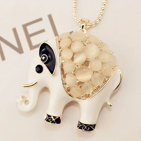 

Opal elephant owl horse cat necklace/ Korea fashion jewelry luxury brand women sweater accessories colar/collier/bijouterie