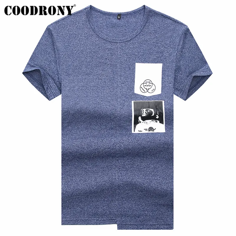 COODRONY, Мужская футболка с коротким рукавом, лето, Новое поступление, уличная мода, футболка с круглым вырезом, Мужская хлопковая футболка, Homme S95142
