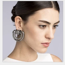 Женский Большой Кристалл массивные гвоздики большая сережка Модная бижутерия