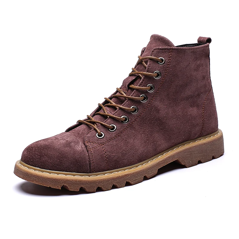 

Ankle Boots Men's Winter Shoes Big Size High Top Short Plush Insole With Zipper Shoelaces Martins Winter Boots
