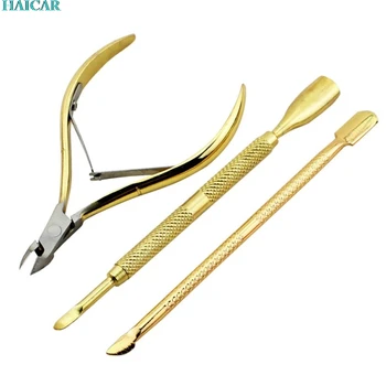 

3pcs Nail Cuticle Remover and Cutter Durable Manicure Tool Cuticle Nipper Cuticle Pusher dead skin RemoverLevert Dropship mar2
