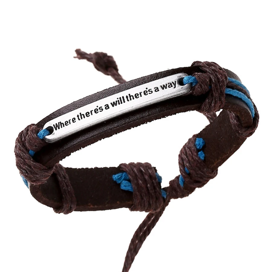 

Creative Jewelry cowhide English alphabet Bracelet /Leather Bracelets Retro Letter Bangle handmade Accessories Friend Gift FS008