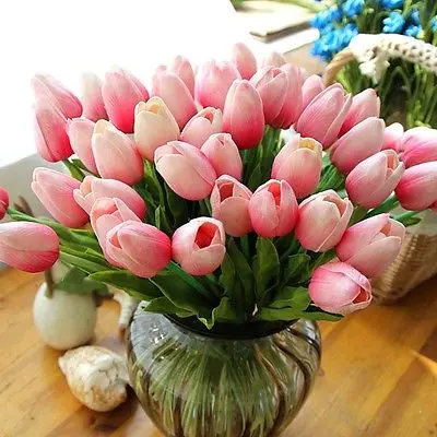 

1PC Artificial Tulips fake Flowers fleur artificielles mini Tulip flores artificiales for Home Wedding decoration cheap Flower