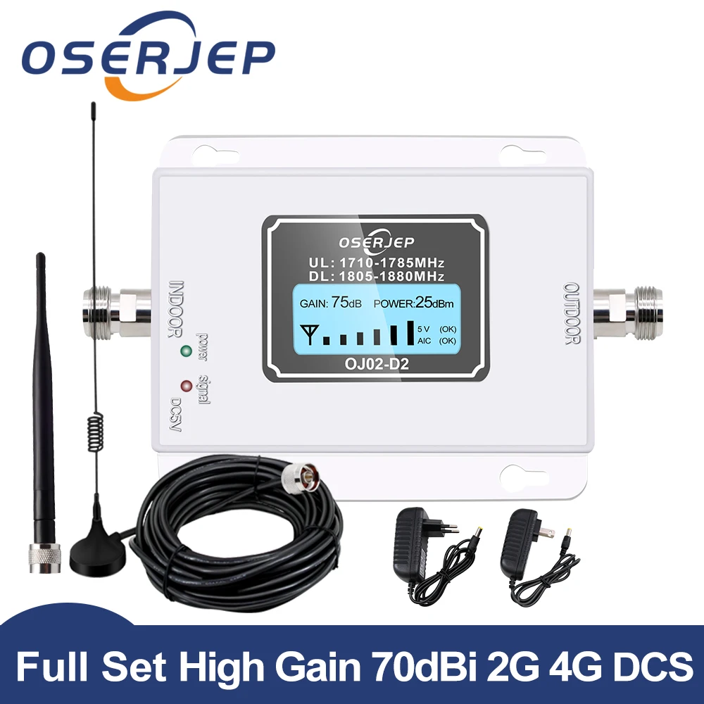 OSERJEP DCS 1800 МГц GSM 1800 2g 4g LTE повторитель сигнала для сотового телефона усилитель сигнала мобильного телефона+ внутренняя наружная антенна