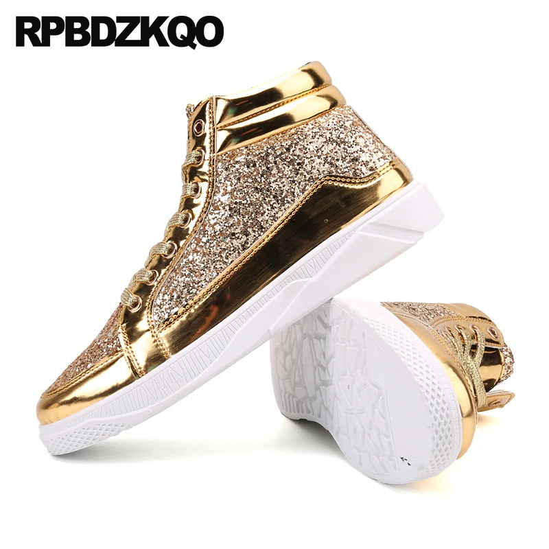 gold sequin trainers