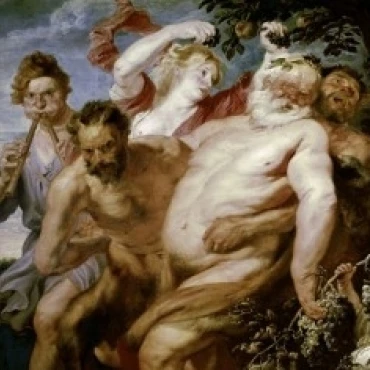 Drunken Silenus Supported by Satyrs ca 1620 Anthony van Dyck 1599-1641 Flemish Oil on canvas National Gallery 18 x 24