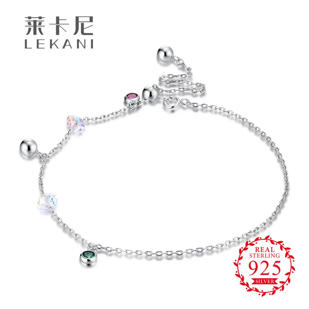 LEKANI кристаллами от Swarovski S925 стерлингового серебра щиколотке набережной бисера