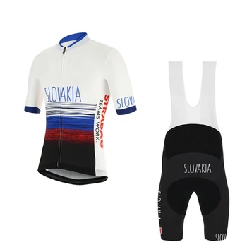 

2019 National pro team slovakia cycling jersey sets summer mens breathable racing bike cloth MTB Ropa Ciclismo maillot GEL PAD