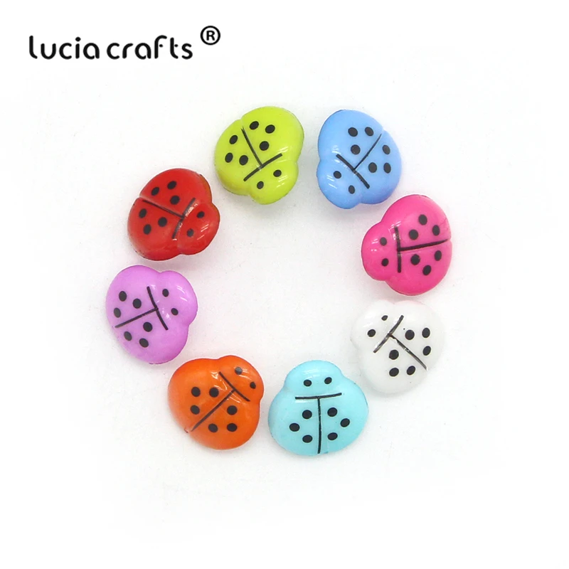 

SALE! Lucia crafts 50pcs 13*14mm Ladybug Resin Button For Scrapbooking Shank Buttons DIY Garment Sewing Accessories E0605