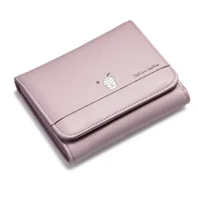 New Women Cute PU Leather Hasp Wallet Short Trifold Slim Mini Wallet Small Clutch Girl Purse Coin Card Holder Female Dollar Bag