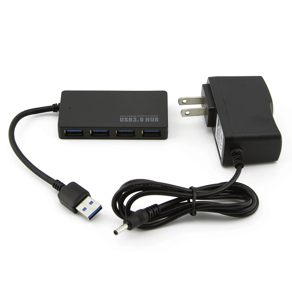CHUYI Superspeed USB3.0 Hub 4 Port Mini USB Hub 3.0 USB Splitter With AU/EU/US/UK External Power Adapter for Laptop PC Computer