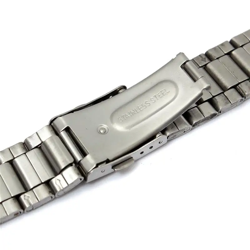 18 мм, 20 мм, 22 мм, ремешок из нержавеющей стали, Серебряные наручные часы, браслет со складной застежкой, хит, для мужчин и женщин, металлический ремешок для часов
