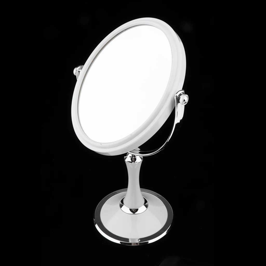 Bathroom Vanity Double Sided Freestanding Pedestal Makeup Shaving Mirror with Regular View and 3X Magnification