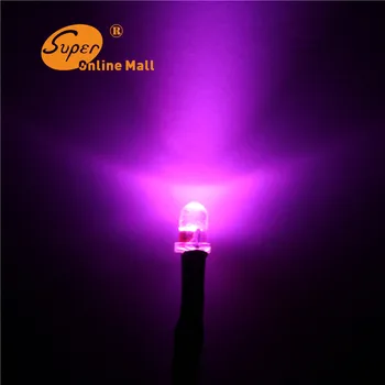 

50pcs 3MM pink LED DIODE 12V Pre-Wired Resistor Diods Round top 20 CM