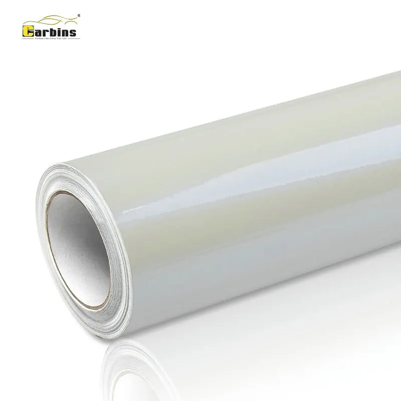 CARBINS White to Blue Pearl Film Auto Sticker Vinyl Wrap Free Sample Supply