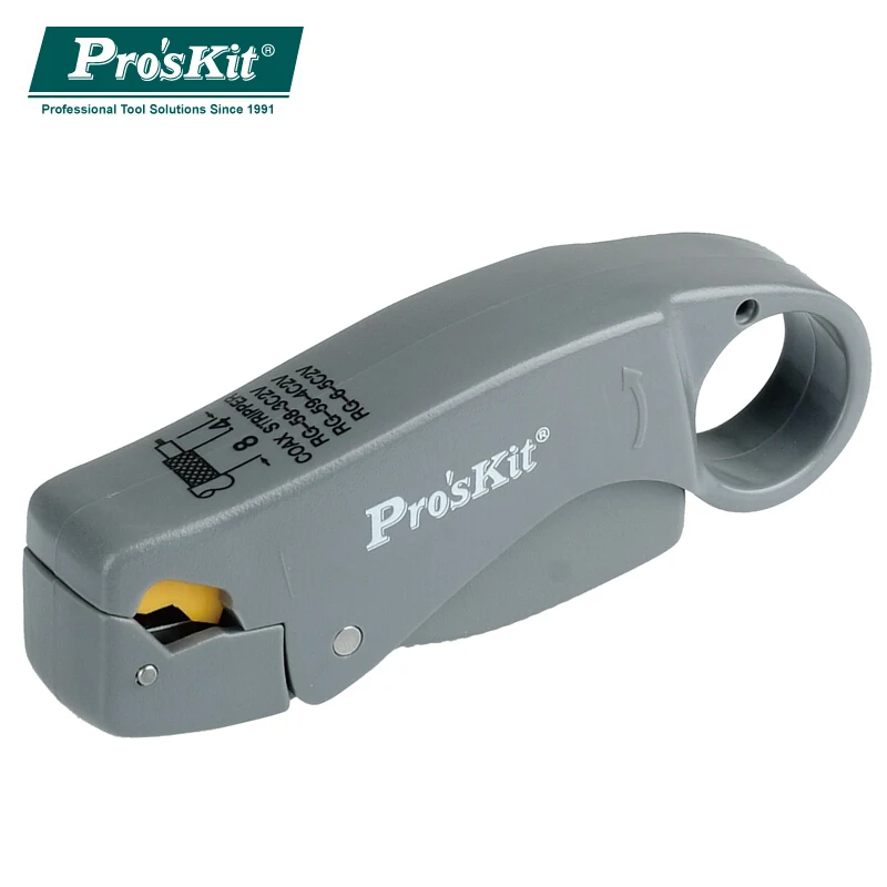 

Pro'sKit Proskit 6PK-322 Multifunction Wire Stripper cable cutters Rotary three blade coaxial stripping pliers RG58/59/6