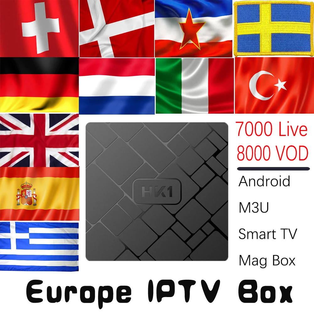 

HK1 mini Android 8.1 TV Box 2GB16GB H.265 4K with 7000 Live 8000 VOD Europe DE UK Spain Italy Dutch Nordic HD IPTV Media Player