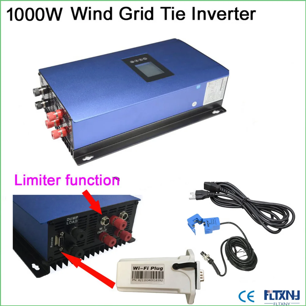 

Pure Sine wave 1000W 48V 96v 110v 120v 220v wind on grid inverter bult in controller grid tie inverter with wifi LED Display