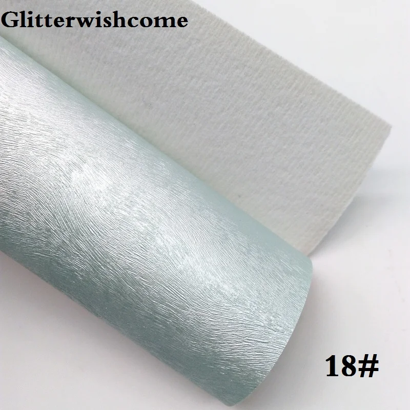 Glitterwishcome 30X134 см мини рулон синтетическая кожа, тисненый конский волос, искусственная ткань из искусственной кожи винил для бантов, GM073 - Цвет: 18