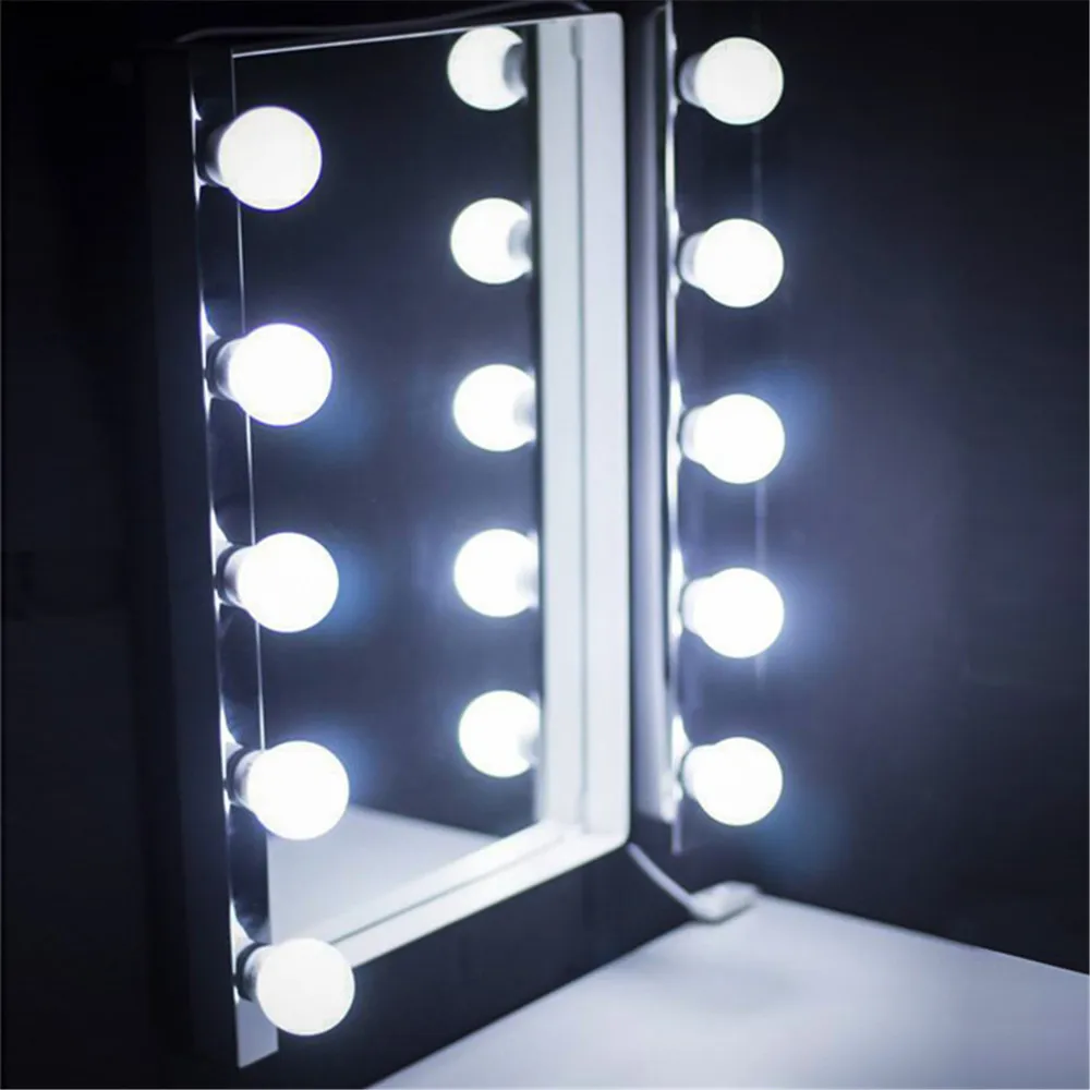 

USB powered 10pcs led bulbs Mirror light Makeup Vanity LED Light Hollywood Lamp with Dimmer White 6000K