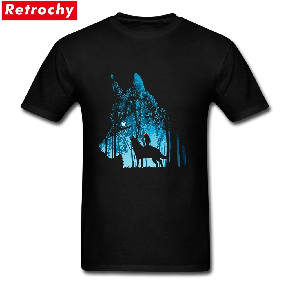 

Original Hime Lgith Up Tshirt Mens Round Neck Short Sleeve princess mononoke T-shirt Male T Shirts Casual