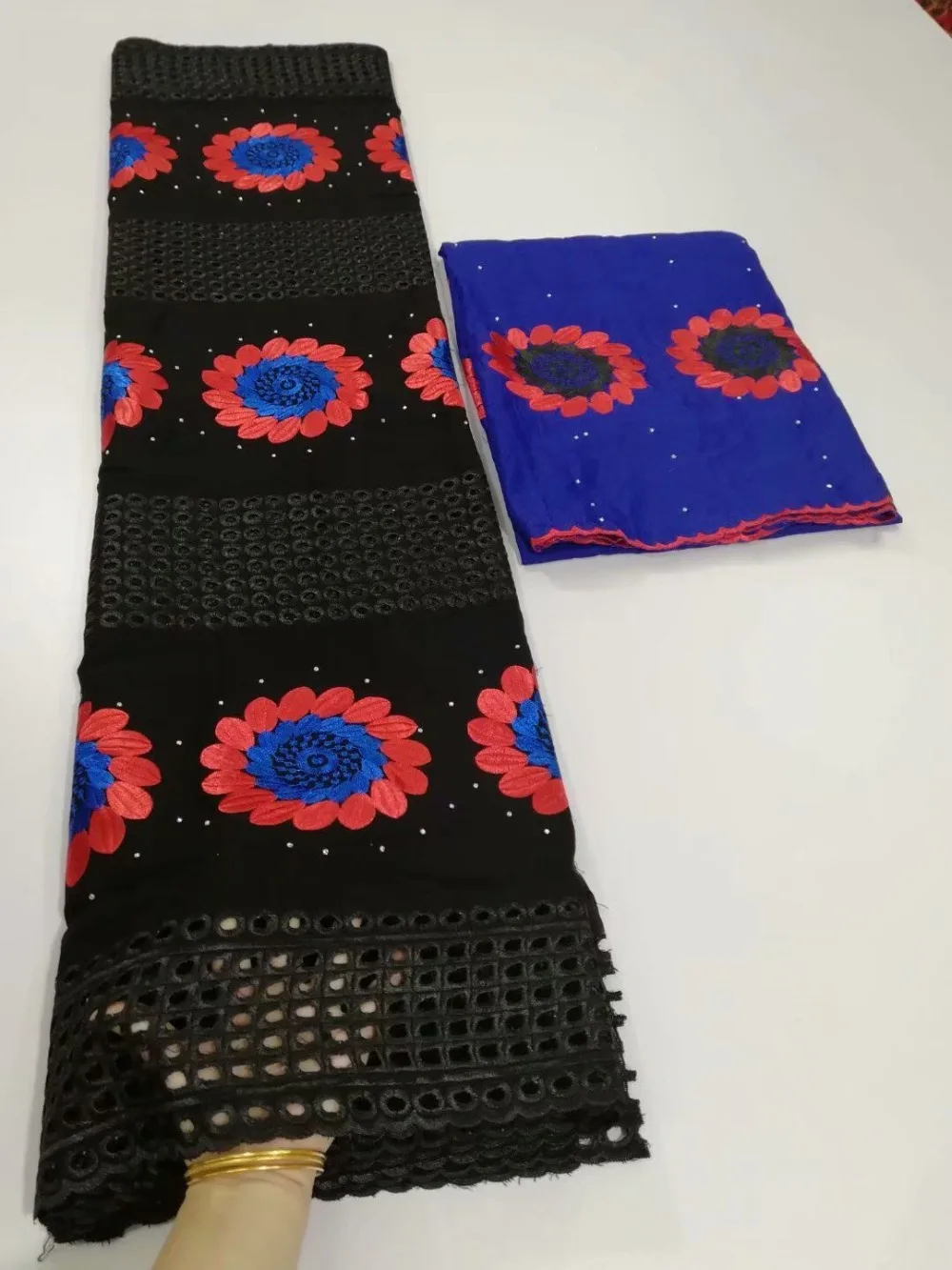 

black Color 2018 African Lace Fabric ALUMO Swiss Voile Lace 100%Cotton Fabric,French Lace Fabric Chiffon With Stones Embroidery