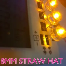 1000 шт 8 мм прозрачный желтый светильник соломенная шляпа Светодиодный широкий светильник