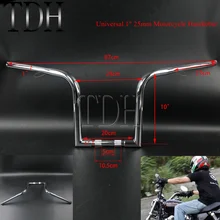 Универсальный мотоцикл " 25 мм хромированный Железный руль Z-Bar для Harley Chopper Sportster для Suzuki Street Road Cruiser Touring
