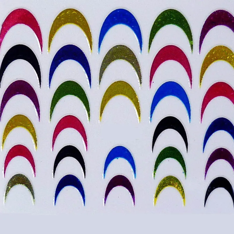 2016 New Design French Nail Stickers Fashion Water Transfer Sky Nail Polish Stickers Decals