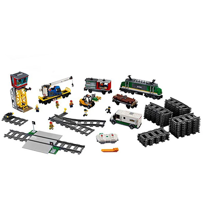 

1373pcs City Figure Cargo Train Set Model Building Kits Blocks Bricks Toy For Children Gifts Compatible Legoings 60198 Toys