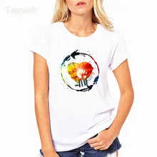 Rap металлическая лента Цветная Любовь аура модная женская летняя футболка Топы с коротким рукавом Топы Одежда с круглым вырезом Футболка для женщин HWP4174