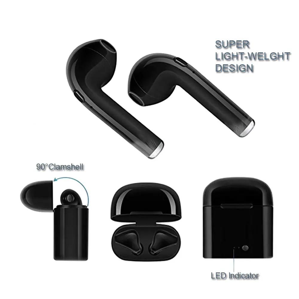 Настоящая Bluetooth гарнитура беспроводные наушники i7 TWS Casque Sans Fil зарядная коробка
