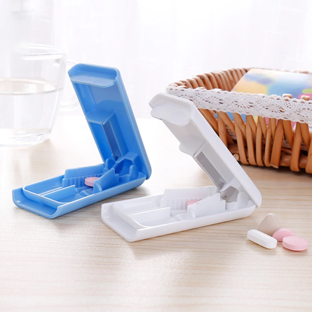 

Portable Tablet Pill Cutter ABS Eco-friendly Box Medicine Storage Case Cutting Grinder Crusher Splitter Holder Divider