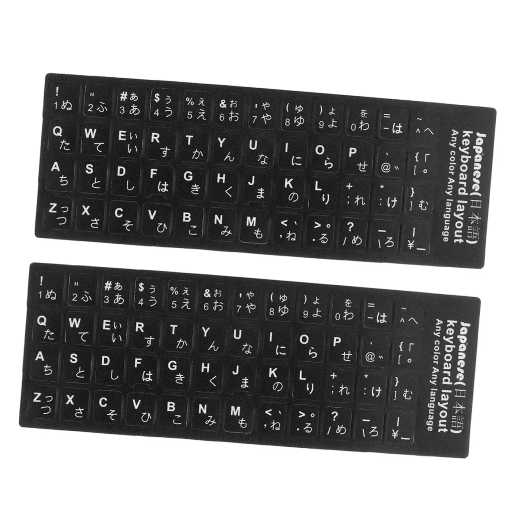 2x Japanese White Letters Keyboard Sticker Computer Protector Cover Film