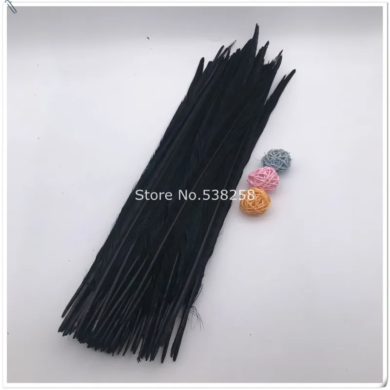 

2size 50pcs black hen Pheasant Feather Fly Tying Sale Colourful Pheasant Feathers For Decoration Wedding Craft Wedding